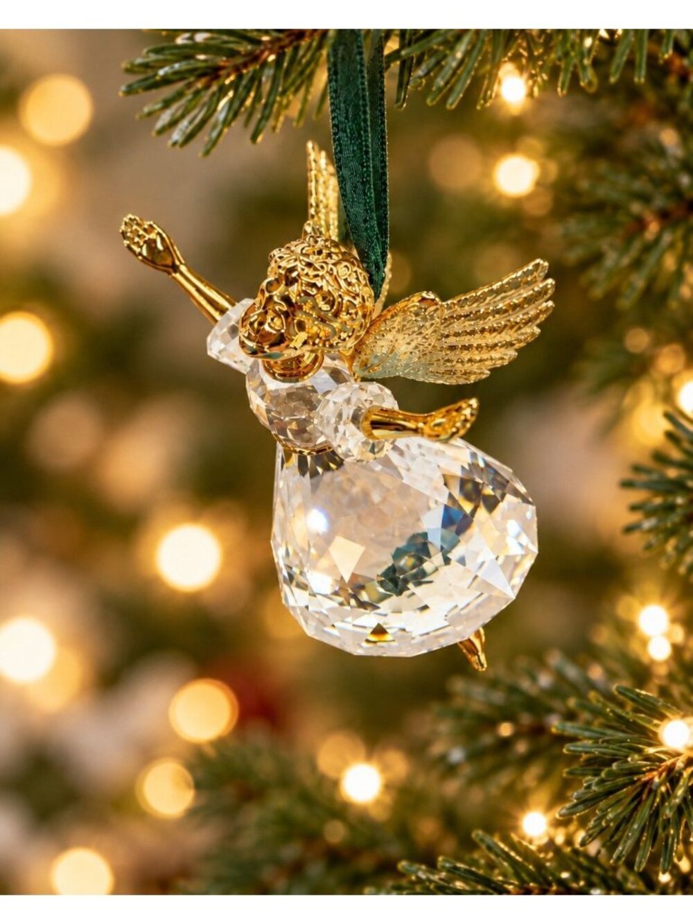 Swarovski 1996 Christmas Memories Angel Crystal Ornament 203083 Boxed Austria - Picture 1 of 14